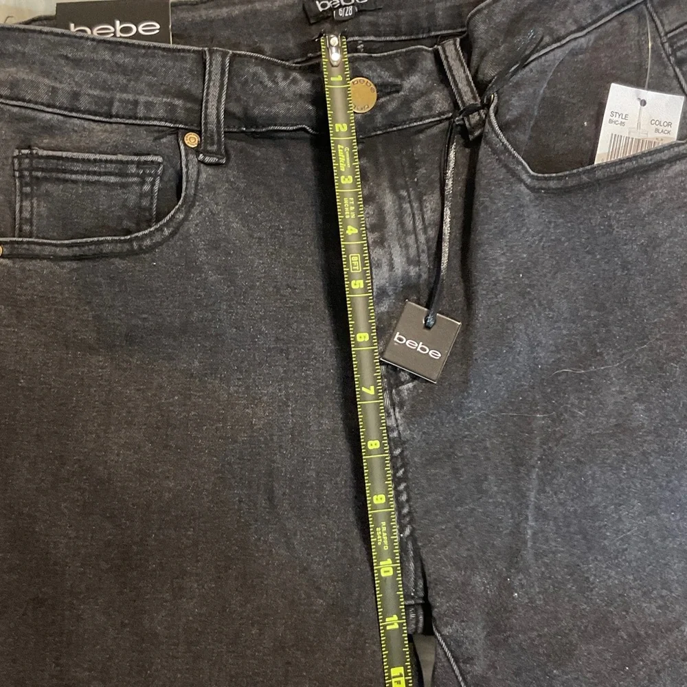 bebe Women's Bootleg High-Rise Jeans in Washed Black Size 6/28